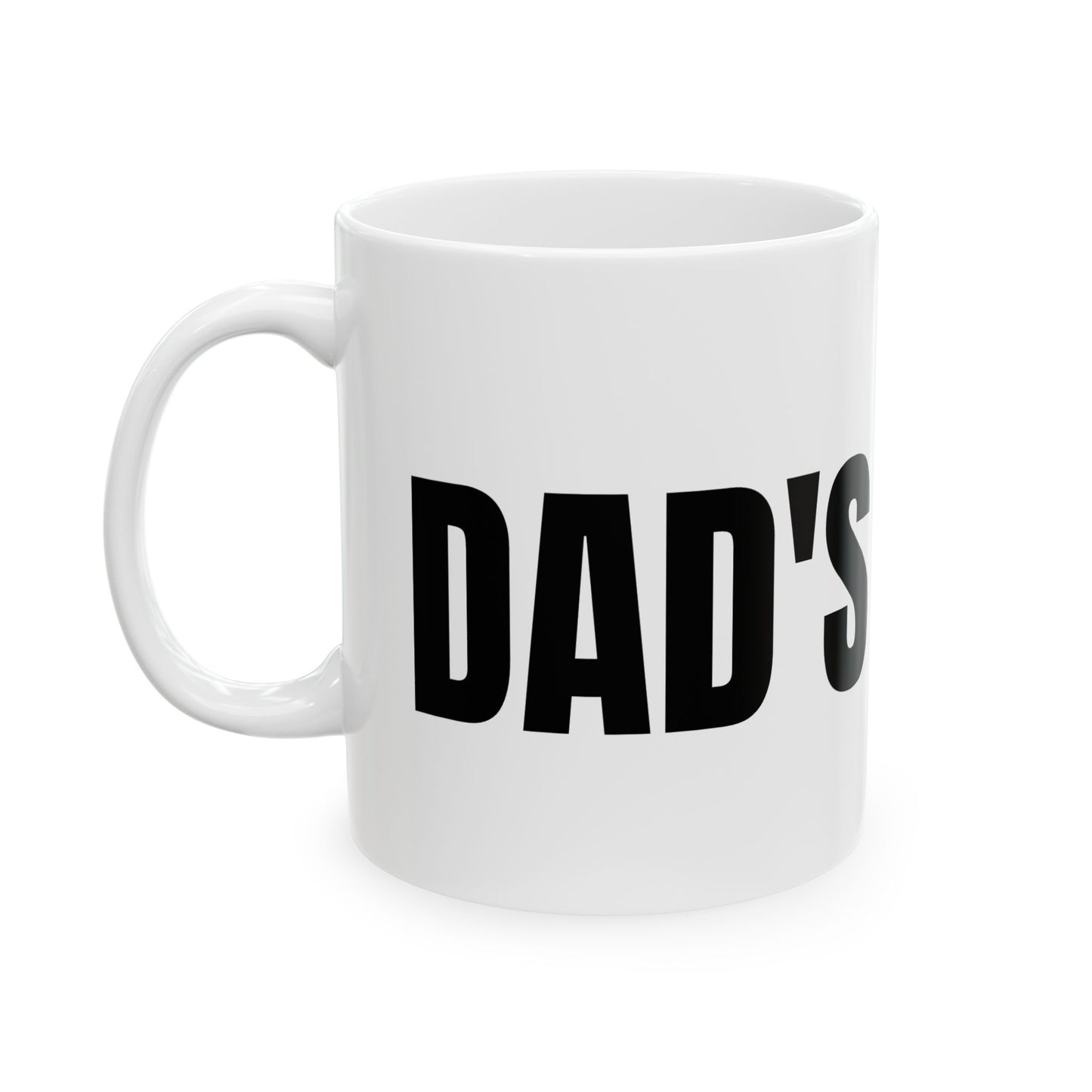 DAD'S STUFF Mug | Bold Black Text Ceramic Coffee Cup