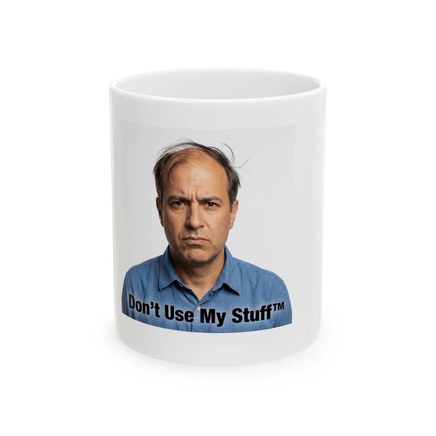 DON'T TOUCH MY STUFF Mug | Bold Black Text Ceramic Coffee Cup
