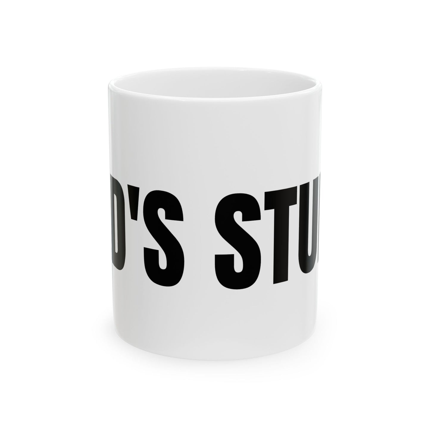 DAD'S STUFF Mug | Bold Black Text Ceramic Coffee Cup